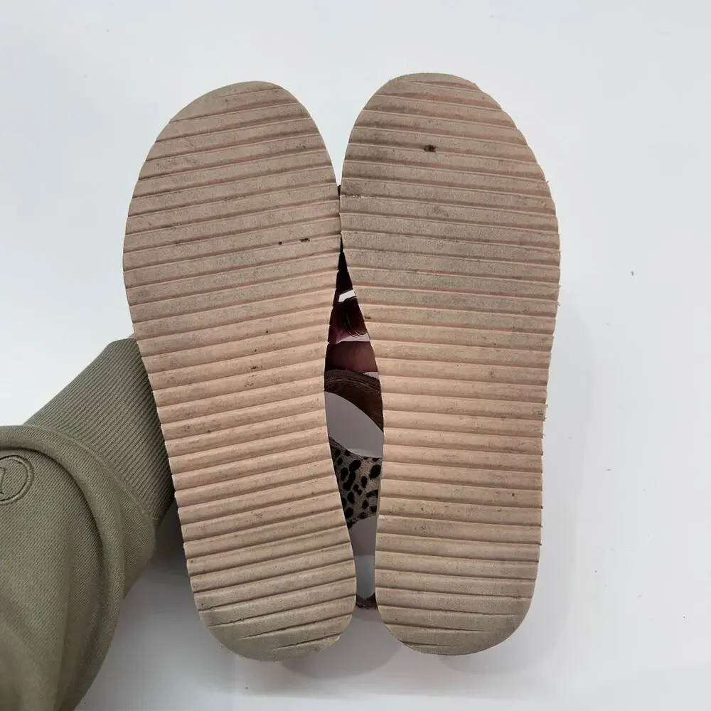 Madewell The Maggie Sandal 7.5 Brown Beige Calf Hair Leather Strappy Neutral - Picture 5 of 6